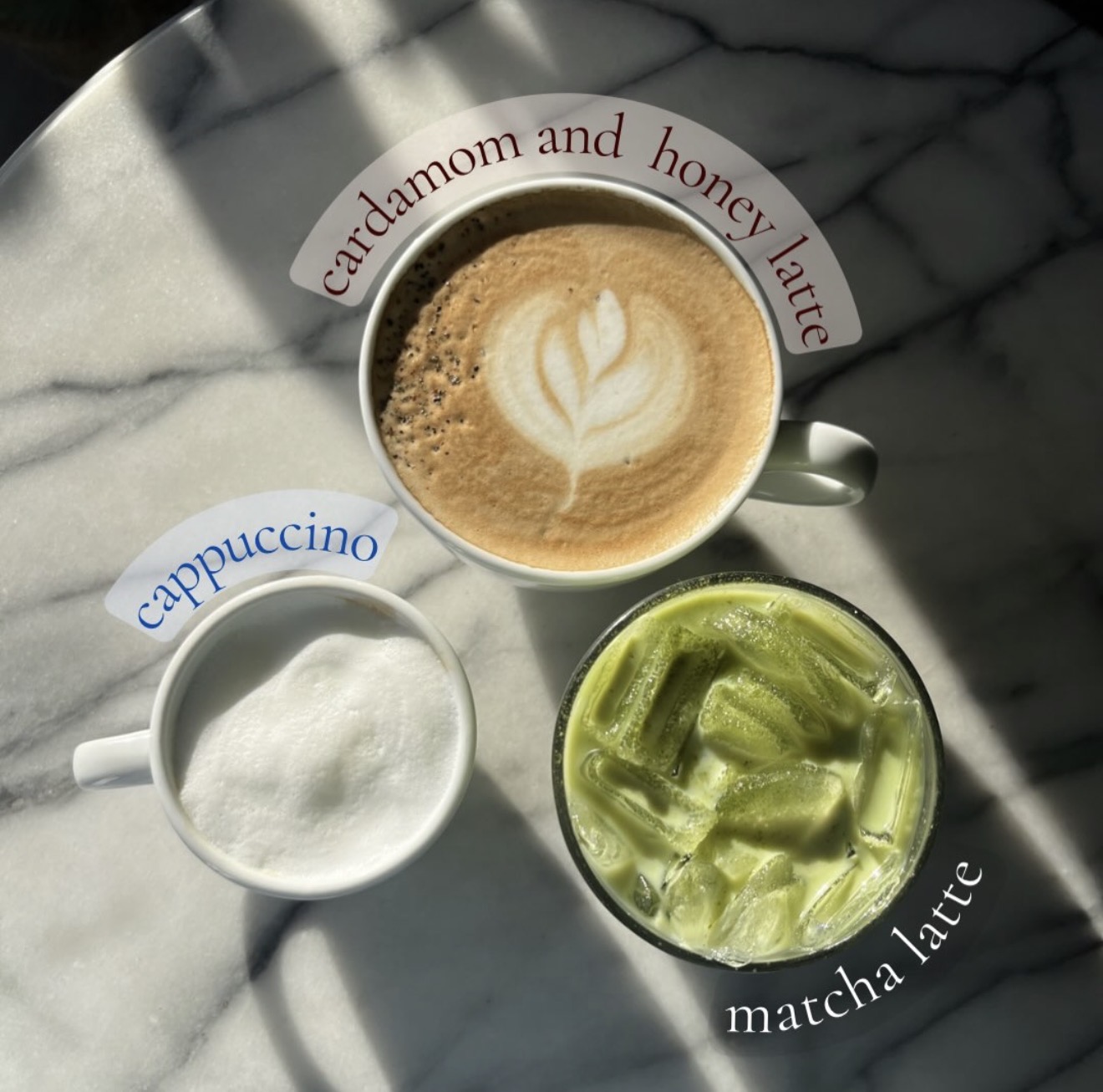 Coffee drinks at Venus Taproom